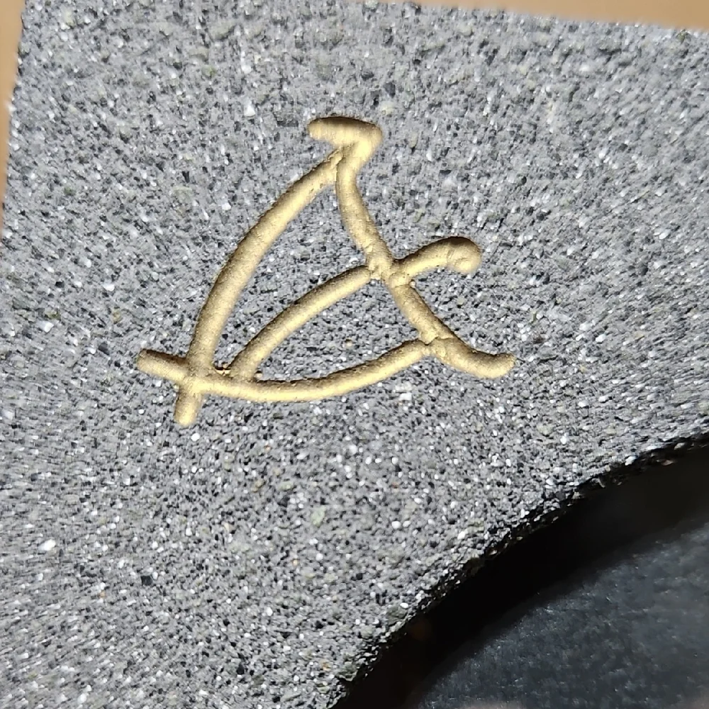 Textured Gray & Gold Hawaiian Crushed Volcanic Sand Petroglyph Picture Frame